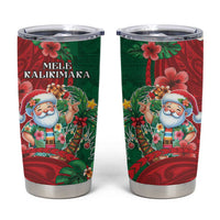 Hawaii Christmas Tumbler Cup Mele Kalikimaka Funny Hawaiian Santa - Polynesian Pride