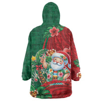 Hawaii Christmas Wearable Blanket Hoodie Mele Kalikimaka Funny Hawaiian Santa - Polynesian Pride