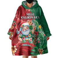 Hawaii Christmas Wearable Blanket Hoodie Mele Kalikimaka Funny Hawaiian Santa - Polynesian Pride
