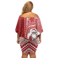 Tonga Christmas Off Shoulder Short Dress Kilisimasi Fiefia - Polynesian Pride
