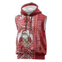 Tonga Christmas Sleeveless Zip Hoodie Kilisimasi Fiefia DT05 Red - Polynesian Pride
