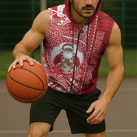 Tonga Christmas Sleeveless Zip Hoodie Kilisimasi Fiefia DT05 - Polynesian Pride