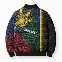Personalised Philippines Christmas Bomber Puffer Jacket Xmas Tree Filipino Tribal Patterns - Polynesian Pride
