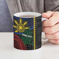 Personalised Philippines Christmas Ceramic Mug Xmas Tree Filipino Tribal Patterns - Polynesian Pride