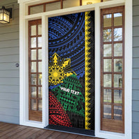 Personalised Philippines Christmas Door Cover Xmas Tree Filipino Tribal Patterns - Polynesian Pride