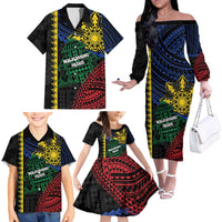 Personalised Philippines Christmas Family Matching Off The Shoulder Long Sleeve Dress and Hawaiian Shirt Xmas Tree Filipino Tribal Patterns - Polynesian Pride