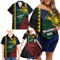 Personalised Philippines Christmas Family Matching Off Shoulder Short Dress and Hawaiian Shirt Xmas Tree Filipino Tribal Patterns - Polynesian Pride