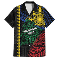 Personalised Philippines Christmas Family Matching Short Sleeve Bodycon Dress and Hawaiian Shirt Xmas Tree Filipino Tribal Patterns - Polynesian Pride