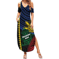 Personalised Philippines Christmas Family Matching Summer Maxi Dress and Hawaiian Shirt Xmas Tree Filipino Tribal Patterns - Polynesian Pride
