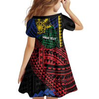 Personalised Philippines Christmas Kid Short Sleeve Dress Xmas Tree Filipino Tribal Patterns DT05 - Polynesian Pride