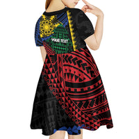 Personalised Philippines Christmas Kid Short Sleeve Dress Xmas Tree Filipino Tribal Patterns DT05 - Polynesian Pride