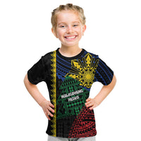 Personalised Philippines Christmas Kid T Shirt Xmas Tree Filipino Tribal Patterns DT05 Black - Polynesian Pride