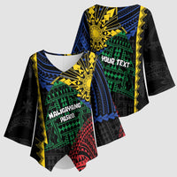 Personalised Philippines Christmas Kimono Sleeve Blouse Xmas Tree Filipino Tribal Patterns - Polynesian Pride