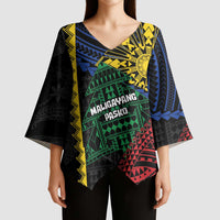 Personalised Philippines Christmas Kimono Sleeve Blouse Xmas Tree Filipino Tribal Patterns - Polynesian Pride