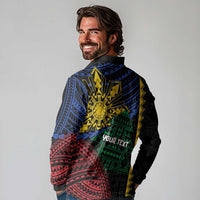 Personalised Philippines Christmas Long Sleeve Polo Shirt Xmas Tree Filipino Tribal Patterns - Polynesian Pride