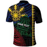 Personalised Philippines Christmas Polo Shirt Xmas Tree Filipino Tribal Patterns DT05 - Polynesian Pride