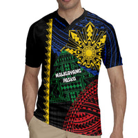 Personalised Philippines Christmas Rugby Jersey Xmas Tree Filipino Tribal Patterns - Polynesian Pride