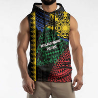 Personalised Philippines Christmas Sleeveless Hoodie Xmas Tree Filipino Tribal Patterns - Polynesian Pride