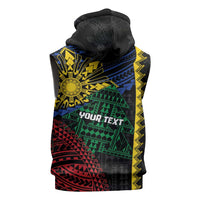 Personalised Philippines Christmas Sleeveless Zip Hoodie Xmas Tree Filipino Tribal Patterns DT05 - Polynesian Pride