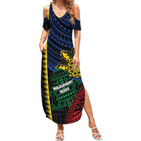 Personalised Philippines Christmas Summer Maxi Dress Xmas Tree Filipino Tribal Patterns DT05 Women Black - Polynesian Pride