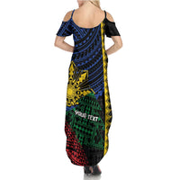 Personalised Philippines Christmas Summer Maxi Dress Xmas Tree Filipino Tribal Patterns DT05 - Polynesian Pride