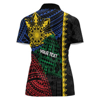 Personalised Philippines Christmas Women Polo Shirt Xmas Tree Filipino Tribal Patterns DT05 - Polynesian Pride