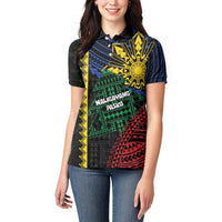 Personalised Philippines Christmas Women Polo Shirt Xmas Tree Filipino Tribal Patterns - Polynesian Pride