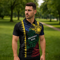 Personalised Philippines Christmas Zipper Polo Shirt Xmas Tree Filipino Tribal Patterns DT05 - Polynesian Pride