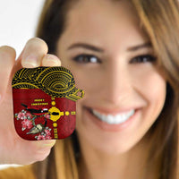 Rotuma Christmas AirPods Case Rotuma Myzomela Birds With Hibiscus Flowers DT05 - Polynesian Pride