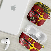 Rotuma Christmas AirPods Case Rotuma Myzomela Birds With Hibiscus Flowers DT05 - Polynesian Pride