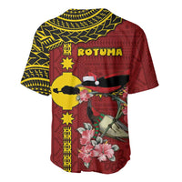 Rotuma Christmas Baseball Jersey Rotuma Myzomela Birds With Hibiscus Flowers DT05 - Polynesian Pride