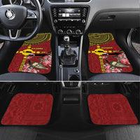 Rotuma Christmas Car Mats Rotuma Myzomela Birds With Hibiscus Flowers - Polynesian Pride