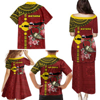 Rotuma Christmas Family Matching Puletasi and Hawaiian Shirt Rotuma Myzomela Birds With Hibiscus Flowers - Polynesian Pride