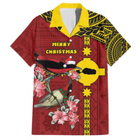 Rotuma Christmas Family Matching Short Sleeve Bodycon Dress and Hawaiian Shirt Rotuma Myzomela Birds With Hibiscus Flowers - Polynesian Pride