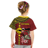 Rotuma Christmas Kid T Shirt Rotuma Myzomela Birds With Hibiscus Flowers - Polynesian Pride