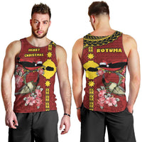 Rotuma Christmas Men Tank Top Rotuma Myzomela Birds With Hibiscus Flowers - Polynesian Pride
