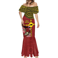 Rotuma Christmas Mermaid Dress Rotuma Myzomela Birds With Hibiscus Flowers - Polynesian Pride