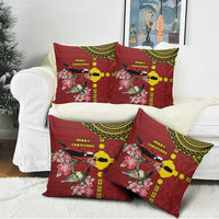 Rotuma Christmas Pillow Cover Rotuma Myzomela Birds With Hibiscus Flowers - Polynesian Pride