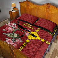Rotuma Christmas Quilt Bed Set Rotuma Myzomela Birds With Hibiscus Flowers - Polynesian Pride