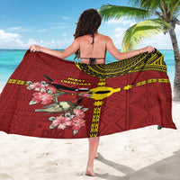 Rotuma Christmas Sarong Rotuma Myzomela Birds With Hibiscus Flowers - Polynesian Pride