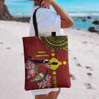 Rotuma Christmas Tote Bag Rotuma Myzomela Birds With Hibiscus Flowers - Polynesian Pride