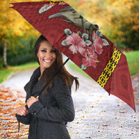 Rotuma Christmas Umbrella Rotuma Myzomela Birds With Hibiscus Flowers - Polynesian Pride