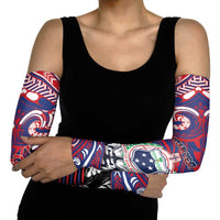 Personalised Samoa Gym Arm Sleeves Muscle Samoan Tribal Waves DT05 - Polynesian Pride