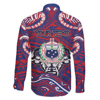 Personalised Samoa Gym Family Matching Puletasi and Hawaiian Shirt Muscle Samoan Tribal Waves - Polynesian Pride