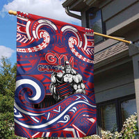 Samoa Gym Garden Flag Muscle Samoan Tribal Waves - Polynesian Pride
