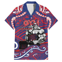 Personalised Samoa Gym Hawaiian Shirt Muscle Samoan Tribal Waves - Polynesian Pride