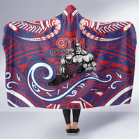 Samoa Gym Hooded Blanket Muscle Samoan Tribal Waves DT05 One Size Navy - Polynesian Pride