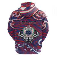 Personalised Samoa Gym Hoodie Muscle Samoan Tribal Waves - Polynesian Pride