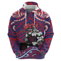 Personalised Samoa Gym Hoodie Muscle Samoan Tribal Waves - Polynesian Pride