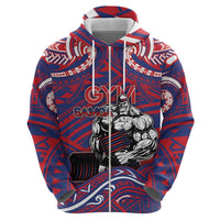 Personalised Samoa Gym Hoodie Muscle Samoan Tribal Waves - Polynesian Pride